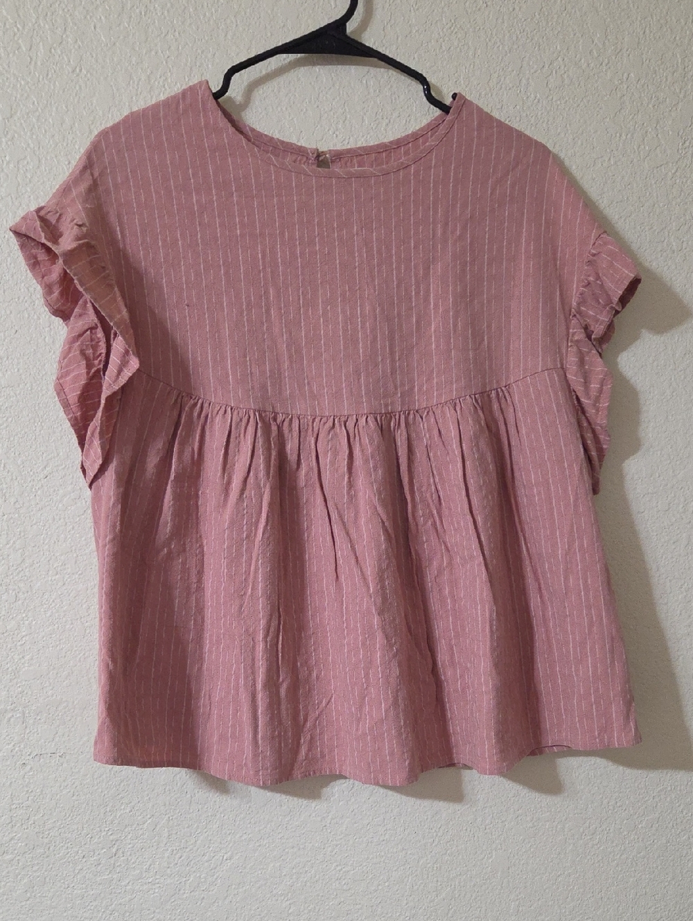 Altar'd State Dusty Rose Ruffle Babydoll Blouse